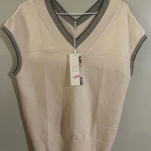 Elegant‎ Cream V-Neck Sweater Vest